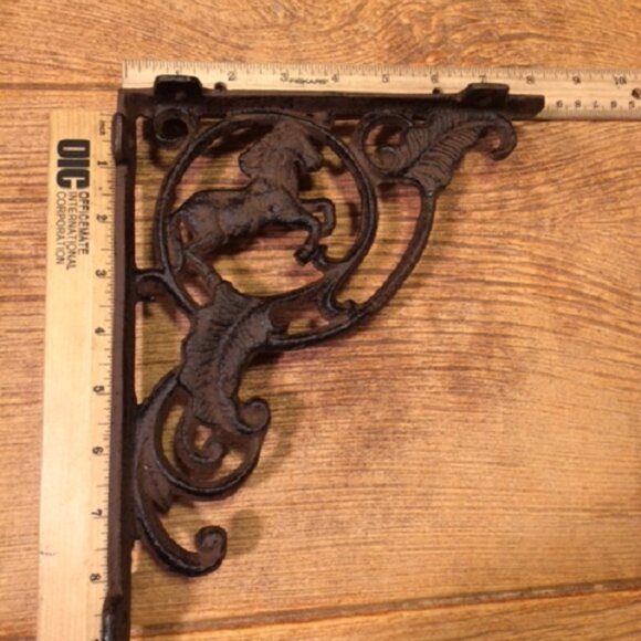Two (2) Cast Iron Horse Corner Shelf Bracket 9 3/4" tall Home Décor 0170-15009 - Picture 16 of 16
